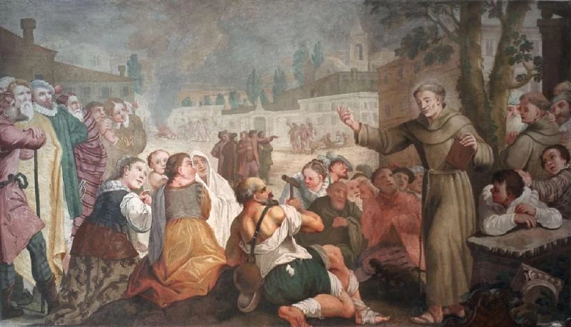 San Bernardino predica alla folla